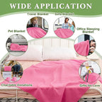 Newwiee 12 Pcs Fleece Throw Blankets Bulk 50'' x 60'' Oeko-tex Standard 100 Certified Spring Outdoor Wedding Guest Blankets Lightweight for Sleepover Donation Lap Pet Sofa Home (Pink)