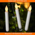 Homemory Floating Candle with Wand Remote, 12 Pcs Magical Candlesticks Witch Decors, Warm Yellow Flameless Taper Candles Battery Operated, LED Window Candle for Halloween Party Decor