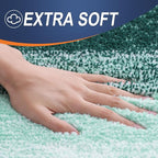OLANLY Bathroom Rug Set 2 Piece, Soft Absorbent Microfiber Bath Mats and U-Shaped Contour Toilet Rug, Non-Slip, Machine Wash Dry, Plush Shaggy Bath Mats for Bathroom (30"x20"+24"x20", Blackish Green)