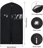 BOMEI PACK Black Garment Bags for Hanging Clothes or Travel 40" Suit Bags for Storage of Coats,Sweater, Jacket,T-shirts and Dresses(4 Packs)