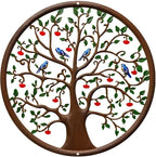 ESTART 11 Inches Tree of Life Wall Art Metal Tree Life Wall Decor Family Tree Wall Plaque Wall Hanging Sculptures for Balcony Porch Bedroom Living Room Kitchen Garden Office Indoor Outdoorr (Colorful)