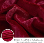 XeGe Plush Shaggy Duvet Cover Set, Luxury Soft Crystal Velvet Fluffy Furry Bedding Sets 2 Pieces(1 Faux Fur Fuzzy Comforter Cover + 1 Faux Fur Throw Pillow Sham), Zipper Closure (Twin, Red)