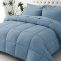 JOLLYVOGUE Queen Comforter Set, Ultra-Soft Bed in a Bag Queen Size 7 Pieces, Oeko-TEX Certified Bedding Set with Down Alternative Comforter, Sheets, Pillowcases & Shams, Dusty Blue