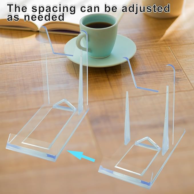 10 Packs Acrylic Comic Book Display, Adjustable Angle Comic Book Display Stand Easel Acrylic Plate Holders for Wallet Purses Comic Book Holder Magazine DVD Album Jewelry Pictures Platter