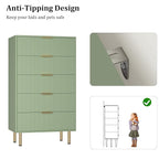 GarveeHome 5 Drawers Dresser for Bedroom, Fluted Dresser Chest of Drawers with Handle, Wood Modern Dressers for Closet, Bedroom Furniture Storage Organizer for Living Room, Hallway