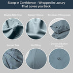 Olive + Crate Tencel Eucalyptus Cooling Duvet Cover Set, Hypoallergenic, Lyocell Tencel Duvet Cover, Temperature Regulating with Hidden Button Closure & Corner Ties - California King [Basalt Blue]