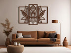 Vailla Wood Wall Art Decor Wall Hanging Sculpture Modern Home Decoration 3 Panels Nature Wall Hangings Large Wooden Wall Arr 3D Textured Sculptures for Living Room Bedroom Office Dinnig Room
