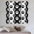 VUMIVI Pet Paws Tapestry Cute Puppy Kitten Black White Animal Paws Modern Funny Art Tapestry Wall Hanging for Living Room Bedroom Dorm Classroom Aesthetic Decor W60xL60in