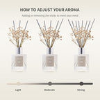 Airkeep Reed Diffuser Set,3.38 fl oz (100 ml) - Lavender Eucalyptus Oil Diffusers with 8 Reed Sticks, Home Fragrance Reed Diffuser for Bathroom Shelf Decor