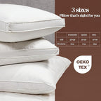 Bafode Goose Feathers Down Pillows, Pillows King Size Set of 2, 100% Cotton Cover,Gusseted Hotel Collection Bed Pillow for Back, Stomach or Side Sleepers