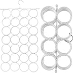 Super Z Outlet Foldable 28 Ring Hole Slots Space Saving Clothing Closet Hanger Scarf, Ties, Belts, Socks Organizer for Home Bedroom, Bathroom, Living Room (White) (Pack of 2)
