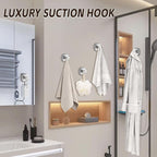 Heavy Duty Reusable Suction Cup Hooks for Kitchen/Bathroom/Shower - Wet-Proof Hooks for Towels, Robes, Loofah&Wreaths/No Drill Mounting on Glass, Tile, Metal (2, Brushed Nickel)