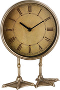 NIKKY HOME Vintage Gold Table Top Clock, Cute Duck Paw Silent Shelf Desk Clock Battery Operated Rustic Design, Home Decor for Living Room, Bedroom, Bedside