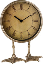 NIKKY HOME Vintage Gold Table Top Clock, Cute Duck Paw Silent Shelf Desk Clock Battery Operated Rustic Design, Home Decor for Living Room, Bedroom, Bedside