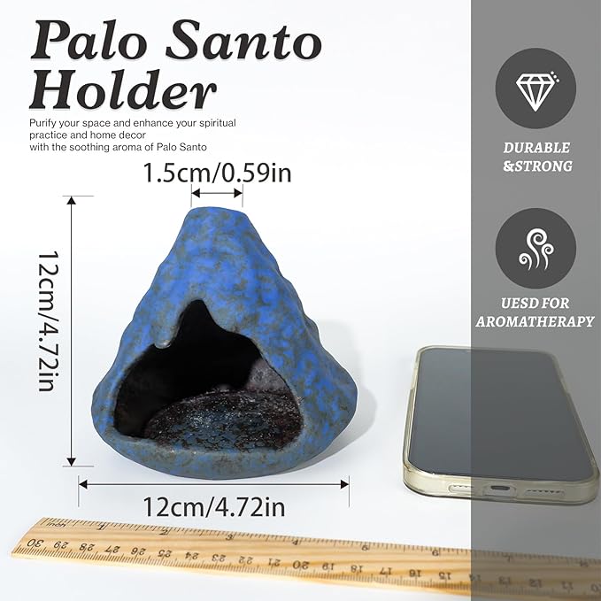 Palo Santo Incense Holder and Burner - Zongzi Modeling Smudge Bowl | Sage Cone Burner Holder & Chiminea Incense Dish Ideal for Energy Cleansing, Yoga, Meditation,Zen,Altar Decor & Aromatherapy