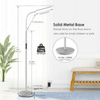 Dimunt LED Floor Lamp, Bright 15W Floor Lamps for Living Room with 1H Timer, Stepless Adjustable 3000K-6000K Colors & Brightness Standing Lamp with Remote & Touch Control Reading Floor Lamps-Silver