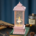 Snow Globe Lantern with Ballet Girl Ballerina – Shatterproof 8 Songs Musical Box Automatic Snowfall Led Light USB & Battery Powered,for Valentine’s Day Gifts Present Birthday Home Fall Decoration,Pink