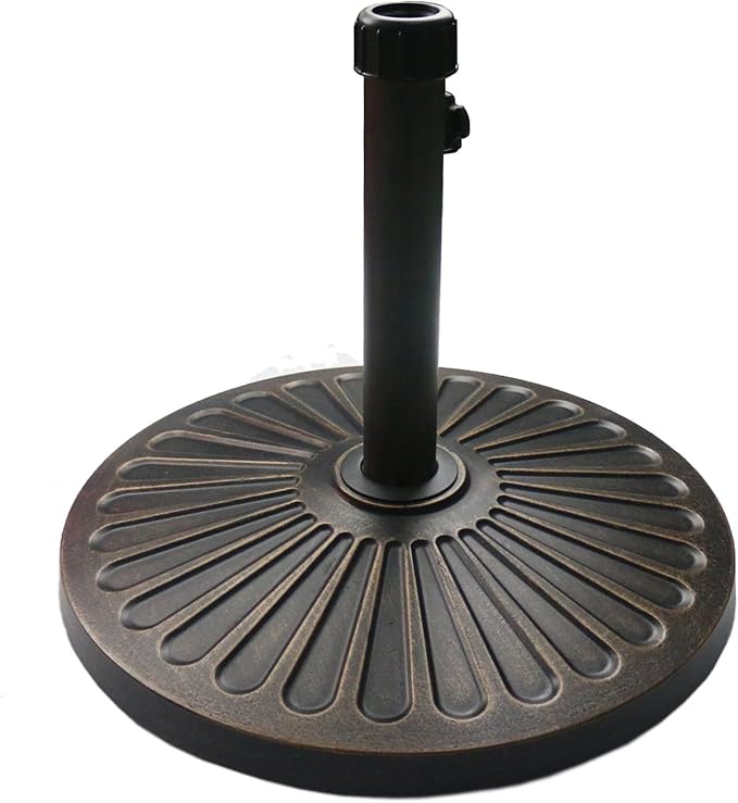 Sunnyglade 18" 26.5-lbs Outdoor Living Heavy Duty Round Antiqued Patio Umbrella Base (26.5LB)