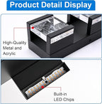 MELUCEE LED Bathroom Lighting Fixtures Over Mirror 5 Lights Black LED Vanity Lighting with Unique Smoke Acrylic Panel Modern Led Bathroom Light Bar, 25W 3000K Warm Lighting