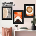 Geetery 8 Pcs Plastic Magazine Frames for Wall Fits 8.5''x11.25'' Magazine Display Frame with Installed Hangers and Core Matting for Home Decoration (Black (Black Mat))