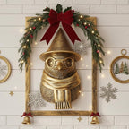 Newinhome Animal Heads Wall Decor (Includes Metal Frame) Resin Animals Sculptures Head Wall Hanging Decoration Gold vintage Wall Sculpture for Living Room Bedroom Office (Penguin)