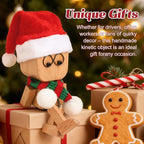 Shaking Wooden Man Figurine,12PCS Magnetic Changeable Faces, Handmade Shaking Feet Wooden Doll for Car Dashboard Decorations,Funny & Creative Christmas Desktop Office Desk Decor (A)