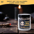 Positive Grim Reaper Jar – 60 Funny Emotional Support Grim Reaper, Dark Humor Spooky Gifts, Halloween Basket Stuffers for Adults Women Men, Halloween Gifts for Adults, Coworkers, Boo Basket Stuffers