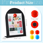Shimeyao 2 Pcs Black Magnetic Bulletin Board for Tabletops with 8 Magnets 10 x 7 Inch Memo Display Easel Stand for Home Office School Kitchen Table Supplies (Arched)