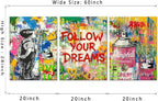 Novatique Graffiti Canvas Wall Art Banksy Art Wall Decor Modern Graffiti Art Painting Print Street Poster for Living Room Bedroom,20" x 28" x 3pcs