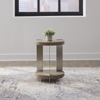 Liberty Furniture Harlow Living Room Chairside Table - Sandstone & Satin Nickel