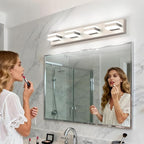 SOLFART Bathroom Light Fixtures Brushed Nickel Vanity Lights for Bathroom Above Mirror, 4 Light Led Lighting Fixture, Nickel Vanity Light,5 Color Temperature Adjustable Light Over Mirror