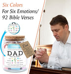 NewEleven Dad Gift, Gifts For Dad From Daughter, Son - New Dad Birthday Gift, Bible Verse Jar For Father - Decorative Glass Inspirational Scripture Jar with 92 Bible Verses