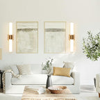 Modern Gold Wall Sconce 22 Inch Dimmable Bathroom Sconces 5CCT Led Wall Lights with Acrylic Shade Hardwired Long Vanity Lighting Fixtures Over Mirror for Bedroom Living Room