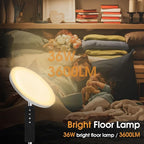Floor Lamp, 36W/3600LM Super Bright Floor Lamp with Remote Control, Stepless Adjust Color Temperatures and Brightness, Torchiere Standing Lamp for Living Room Bedroom Office