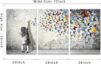 Novatique Banksy Canvas Wall Art Colorful Graffiti Wall Art Beautiful Butterfly Painting Print Abstract Graffiti Street Poster Artwork for Living Room Bedroom,24”x 36”x 3Pcs