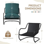 Peace nest Modern Accent Chair Comfy Living Room Suspended Chair Bedroom Armchair with Mental Frame Comfortable Upholstered Cushion for Balcony Lounge Reading Meeting Room Blue