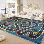Kids Rug,Children's Room Rug,Road Race Play Rugs, Rail City Living Rugs, Washable Non-Slip Play Mats. (Blue, 31x47in)