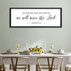 Surfapans Bible Verse Wall Decor As for Me and My House We Will Serve the Lord Sign 32"×12" Joshua 24 15 Christian Scripture Inspirational Rustic Farmhouse Living Room Wood Frame Hanging Art (Black)