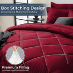 HEVUMYI Red Queen Comforter Set - 7-Piece All Season Bed in a Bag Queen, Ultra Soft Bedding Set with Comforter, Flat Sheet, Fitted Sheet, Pillowcases, Pillow Shams