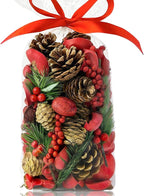 Christmas Potpourri Bag, Apple/Cinnamon Scented Potpourri Bowl Filler,Winter Xmas Red Decorative Dried Flower, Bulk Holiday Bathroom Vase Decor(20 oz)