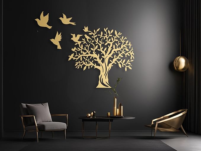 Vailla Tree of Life Wall Art Decor Set of 3 Wall Hanging Sculpture Modern Wall Home Decoration 3D Textured Sculptures for Living Room Bedroom Office Dinnig Room 3 Panels Family Tree Wall Hangings
