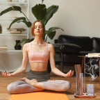 Incense Holder for Sticks,Glass Cups Doesn't Fall Over with Adhesive-Backed Hook and Loop Fastener,2 in-1 Incense Sticks Holder for Meditation, Yoga, Spa,Decor (Dark Wood Base)