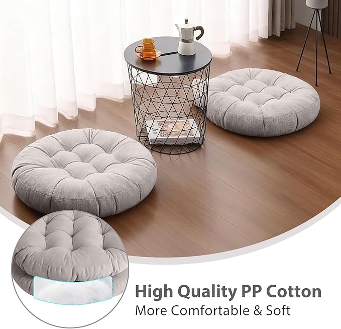 Tiita Outdoor Cushions Square Floor Pillow Thicken Tufted Seat Pad Large Floor Cushion for Yoga Meditation Living Room