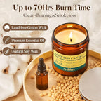 Vanilla and Cinnamon Candle,12.35oz Scented Candles with 8% Essential Oils,70 Hour Burn Time Soy Wax Candles for Home Decor,Reading,Jar Candle Gifts for Women and Men