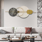 3D Round Metal Wall Art, Handmade Art Metal Round Nature Decorative Wall Sculpture for Living Room Bedroom Dining Room, 47.2" x 19.7"