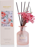 Reed Diffuser Set – Scented Diffuser with Sticks Home Fragrance Diffusers for Home Reed Diffuser for Bathroom Shelf Decor (4.06oz Jasmine Rose)