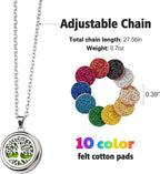 Essential Oil Diffuser Necklace & Bracelet Set for Women 2pcs, for Mom, Tree of Life Aromatherapy Locket + Adjustable Diffuser Bracelet, 20 Refill Pads, Gifts for Women, Sister, Wife