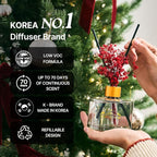 COCODOR Christmas Reed Diffuser Set / 6.7oz / Snow Fig/Holiday Scented Oil with Sticks, Festive Home Fragrance Gift for Xmas & Winter Décor
