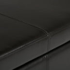 SIMPLIHOME Avalon Storage Ottoman Bench - 48 inch Wide Upholstered Vegan Leather Rectangular Lift-Top Ottoman in Tanners Brown, Contemporary Storage Bench for Living Room with High-Density Foam