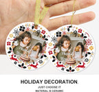 Personalized Custom Photo Ornaments for Christmas Tree - Ceramic Hanging Xmas Ornaments for Couples, Family, Wedding